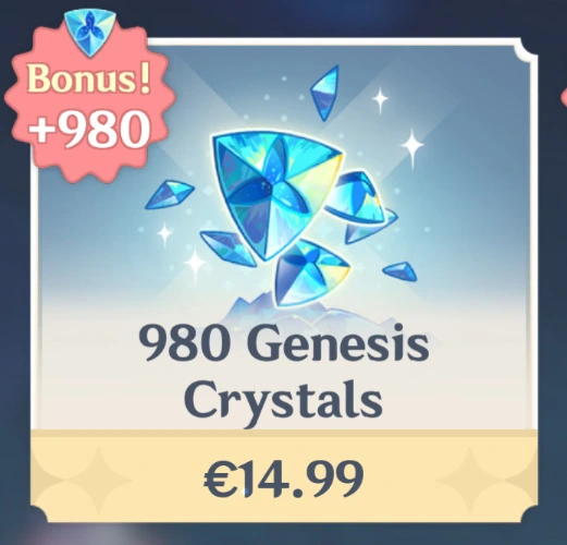 980 Genesis Crystals + 980 bonus
