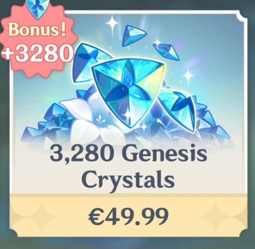 3.280 Genesis Crystals + 3.280 bonus