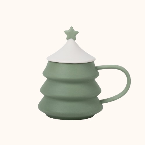 Christmas Tree Mug with Lid