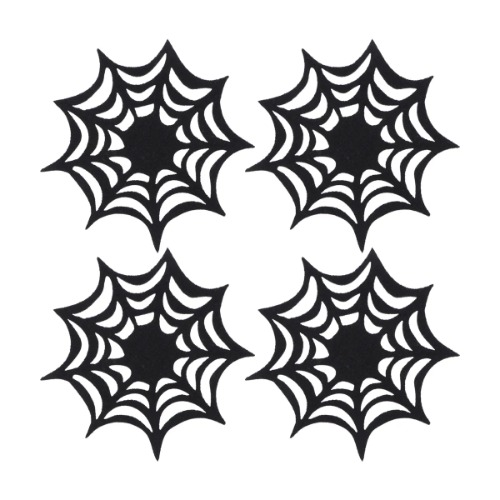 Sinister Spinner Spider Web Coasters - 4 pcs
