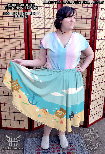 Pirate's Life Midi Skirt with Pockets | B Size (LG-3X)