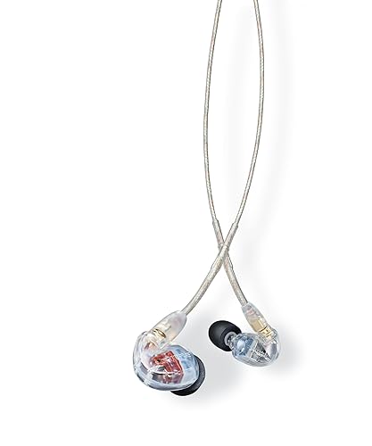 Shure SE535-CL Professional Sound Isolating Earphones, High Definition Sound + Natural Bass, Three Drivers, in-Ear Fit, Detachable Cable, Durable Quality - Clear - Clear