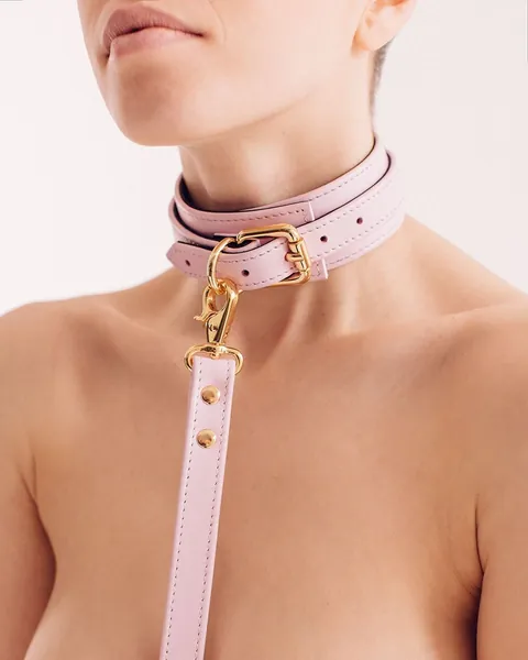 BDSM Collar Pink, Bondage Collar, BDSM Leash, Submissive Collar, Leather Collar, Collar Choker, BDSM Day Collar, bdsm Collar Leash