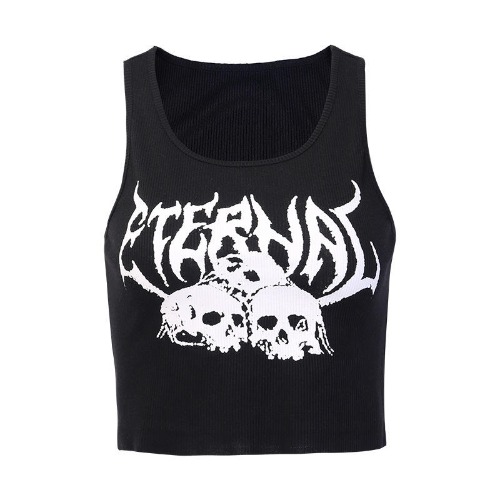 Eternal Fashion Black Y2K Goth Crop