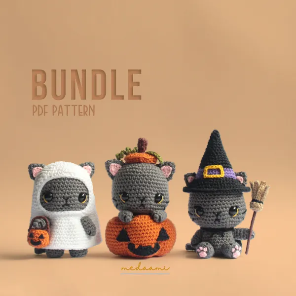 PDF PATTERN BUNDLE |  Halloween Cats Amigurumi