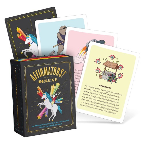Affirmators! Deluxe Deck: 100 Affirmation Cards Deck - Affirmation Cards to Help You Help Yourself Without The Self-Helpy-Ness - 