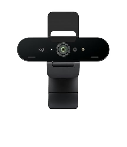 Logitech Brio 4K Webcam, Ultra 4K HD Video Calling, Noise-Canceling mic, HD Auto Light Correction, Wide Field of View, Works with Microsoft Teams, Zoom, Google Voice, PC/Mac/Laptop/MacBook/Tablet