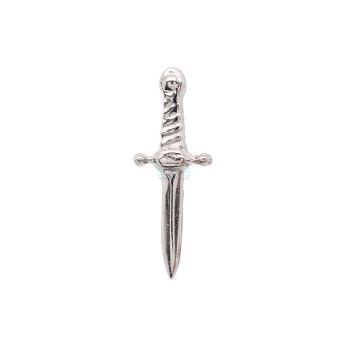 "Slasher Dagger" Threaded End in Gold | 9mm / White Gold / 14 ga.