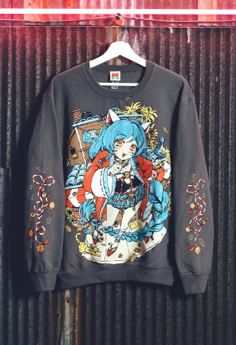 OMOCAT CATGIRL Charcoal Sweater | L