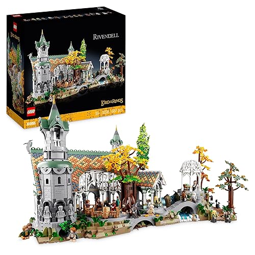 LEGO Icons DER Herr DER Ringe: BRUCHTAL, Großes Set für Erwachsene mit 15 Minifiguren, darunter Frodo, Sam und Bilbo Beutlin, baue das Tal von Mittelerde, EIN großes Set exklusiv bei Amazon 10316 - Single