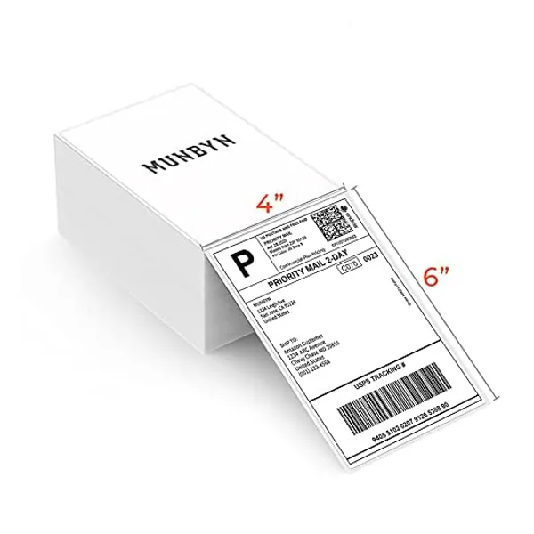 
                            MUNBYN Thermal Direct Shipping Label (Pack of 500 4x6 Fan-Fold Labels) - Commercial Grade
                        