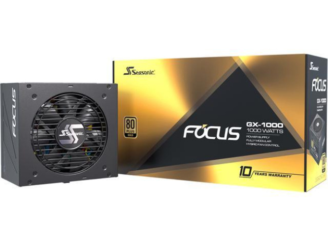 Seasonic FOCUS GX-1000, 1000W 80+ Gold, Full-Modular, Fan Control in Fanless, Silent, and Cooling Mode, 10 Year Warranty, Perfect Power Supply for Gaming and Various Application, SSR-1000FX.