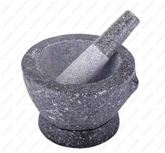 Stone (Granite) Mortar and Pestle, 8 In, 3+ Cup Capacity - 8-Inch