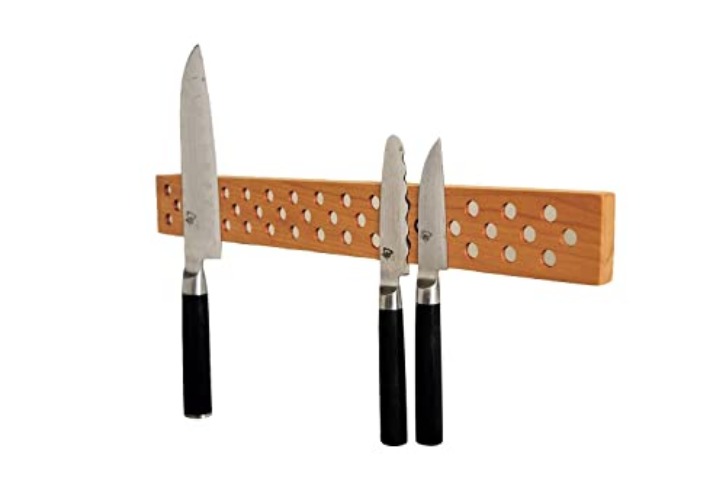 Magnetic Wooden Knife Bar Holder Strip, Cherry or Walnut, 12, 16, 20, or 24 Inch (20 Inch, Cherry) - 20 Inch - Cherry