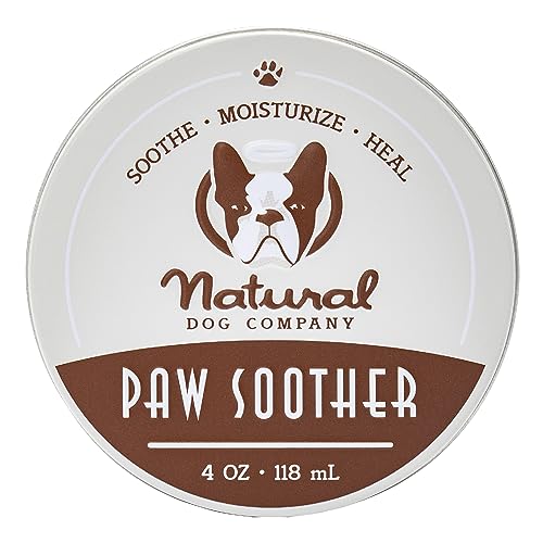 Natural Dog Company Paw Soother Balm, 4 oz. Tin, Dog Paw Cream and Lotion, Moisturizes & Soothes Irritated Paws & Elbows, Protects from Cracks & Wounds - 4 oz. Tin
