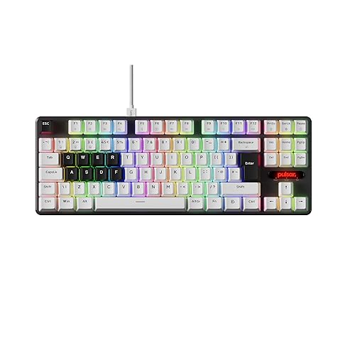 Pulsar PCMK 2 HE TKL Hall Effect Magnetic Gaming Keyboard, Rapid Trigger, Adjustable Actuation Magnetic Switch, 8k Polling, Ultra-Low Latency, RGB Lighting, Hot-Swap, Double Shot PBT Keycaps (White)