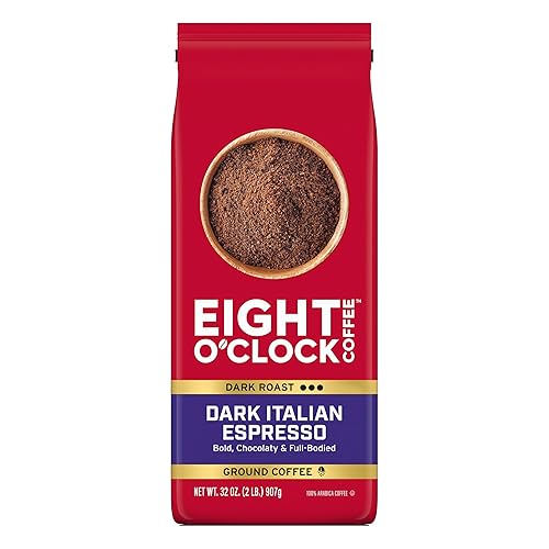 Eight O'Clock Coffee Dark Italian Espresso, 32 Ounce (Pack of 1) Dark Roast Ground Coffee, 100 % Arabica, Bold & Chocolaty - Dark Italian Espresso - 32 Ounce (Pack of 1)