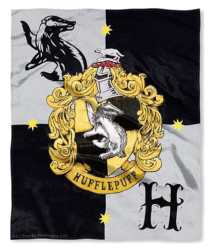 Harry Potter House Crests Silk Touch Throw Blanket 50" x 60"- Hufflepuff - Hufflepuff