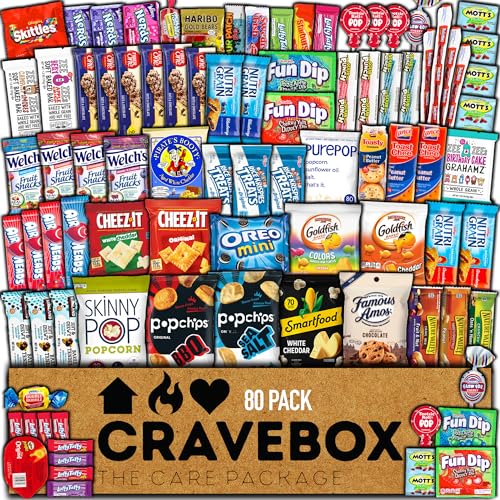CRAVEBOX Care Package (80count) - Easter Day Gift - Snack Box - Variety Pack - 80ct