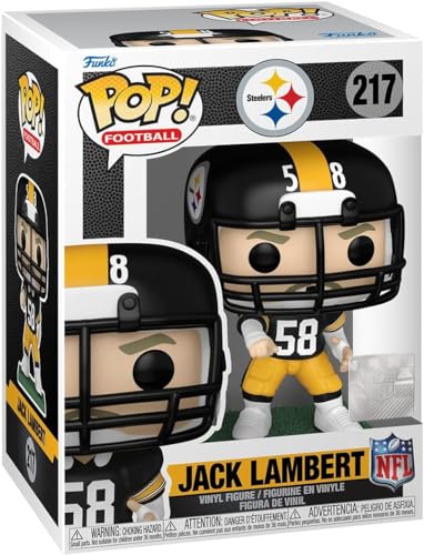 Pop Sports Pittsburgh Steelers Jack Lambert # 217 Vinyl Figure Away White Jersey Eco Tek Protector Case Bundle