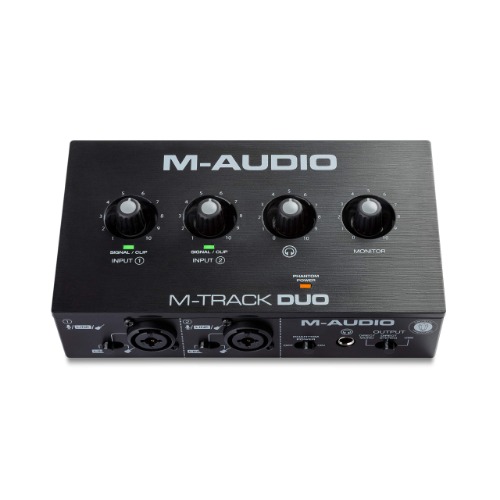 M-Audio M-Track Duo – USB Audio Interface for Recording, Streaming and Podcasting with Dual XLR, Line & DI Inputs, plus a Software Suite Included / M-Track Solo - Black M-Track Duo - Black