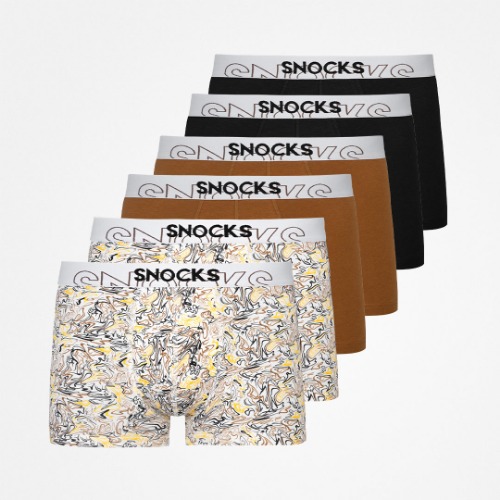 Boxershorts mit farbigem Bund | Mix (Herbst Prints) - L / 6 Stück