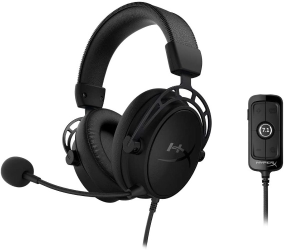 HyperX Cloud Alpha S - Gaming Headset, für PC, PS4, 7.1 Surround Sound, einstellbarer Bass, Dual Chamber Drivers, Chat Mixer, atmungsaktives Kunstleder, Memory-Schaum, Mikrofon, Schwarz - Schwarz Single
