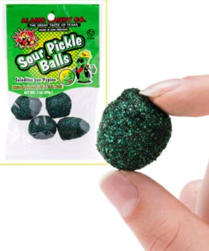 3pack- Sour Pickle Balls- Intense Candies with a pungent Sour Pickle Flavor - Sour - 1 Ounce (Pack of 3)