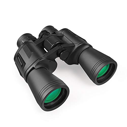 20x50 High Power Binoculars for Adults, Military Compact HD Professional/Daily Waterproof Binoculars Telescope for Bird Watching Travel Hunting Football Games Stargazing with Carrying Case and Strap - Black