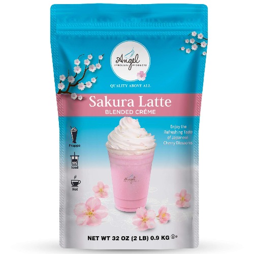 Sakura Latte Blended Crème by Angel Specialty Products [2 LB] [22 Servings] - Sakura 2 Pound (Pack of 1)