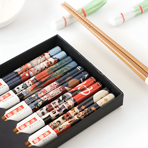 Wooden Japanese Chopsticks - Lucky Cat