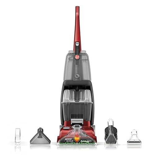 Hoover Power Scrub Deluxe Carpet Cleaner Machine, Upright Shampooer, FH50150V, Red, 27 - Power Scrub Deluxe - Cleaner Machine
