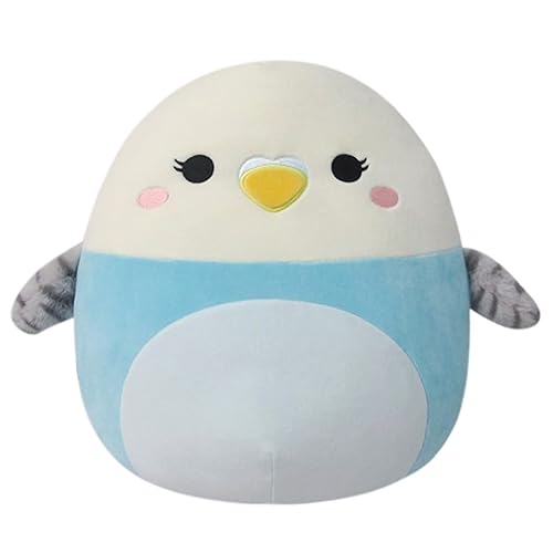Squishmallows 14-Inch Tycho Blue and White Parakeet - Large Ultrasoft Official Kelly Toy Plush - White Parakee