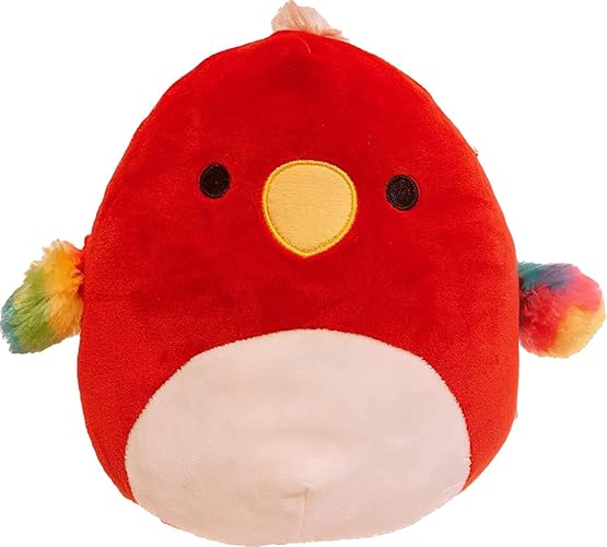 Squishmallow Official Kellytoy Collectible Bird Squad Squishy Soft Animals (Red/Tan/Multi, Paco Parrot, 14 Inch)