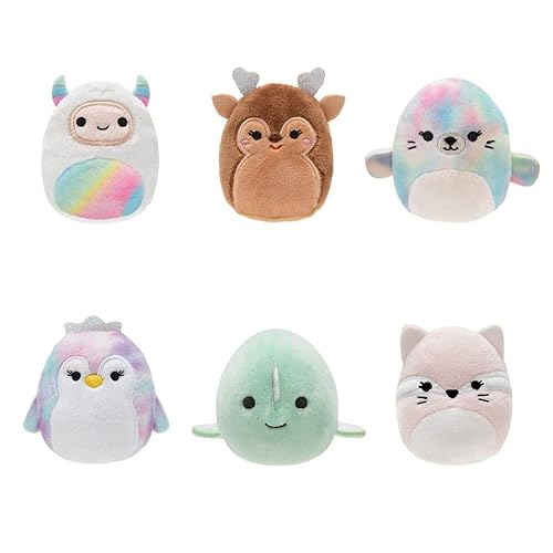 Squishville by Original Squishmallows Arctic Squad Plush - Six 2-Inch Squishmallows Plush Including Gabby, Asher, Nadine, Tomara, and Ale - Toys for Kids - Arctic Squad