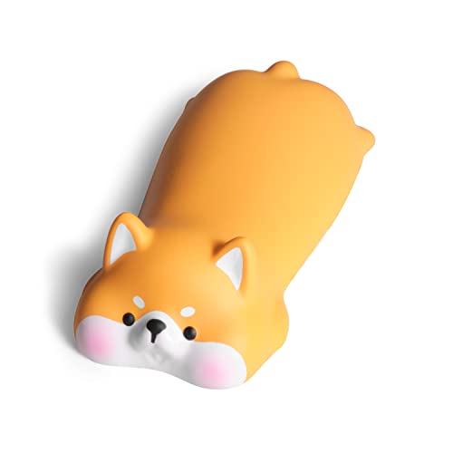 Cityhermit Cute Keyboard Wrist Rest Support for Mouse Computer Arm Rest for Desk Ergonomic Kawaii Corgi Office Supplies Slow Rising PU Mouse Pad (Yellow Shiba Inu) - Yellow Shiba Inu