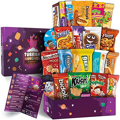 Maxi Süßigkeiten Box mit 21 Snacks| Ähnlich Amerikanische USA American Candy Box | Aus Aller Welt | Snackbox aus der Türkei | in Originalgröße in einer Süssigkeiten Box