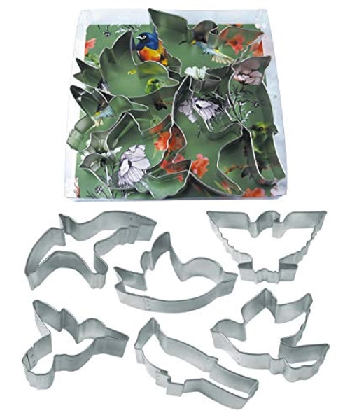 R&M International Birds Cookie Cutters, Bird, American Eagle, Cardinal, Hummingbird, Seagull, Dove, 6-Piece Set