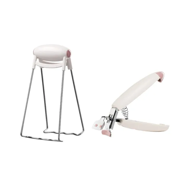 Kitchen Heat Protector Tool Set - Hot Plate Lifter & Bowl Clip - Blush Pink
