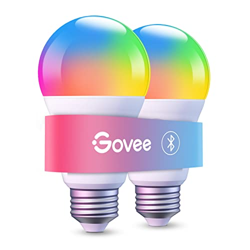 Govee Smart LED Bulbs, Bluetooth Light Bulbs, RGBWW Color Changing Light Bulbs with App Control, A19, E26, Music Sync and 8 Scene Mode for Living Room Bedroom Party, 2 Pack(Not Support WiFi/Alexa) - 2