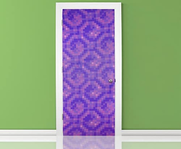 Ukonic Minecraft Purple Nether Portal Gateway Fabric Door Cling | Wall Decorations, Playroom Accessories, Kids Room Essentials Home Decor | Video Game Gifts and Collectibles | 34 x 82 Inches