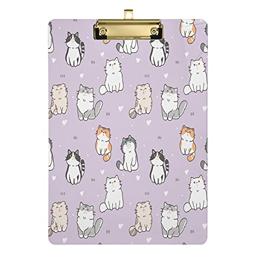 xigua Cute Kitty Cat Clipboard, Fashion Design A4 Letter Size Clipboards with Low Profile Clip for Students,Women,Man and Kids,Cute Clipboard Custom Pattern -12x9In - Silver12x9in