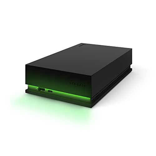 Seagate Game Drive Hub 8TB External Hard Drive Desktop HDD - USB 3.2 Gen 1, Dual USB-C and USB-A ports, Xbox Certified, with Green LED lighting and 3 Year Rescue Services (STKW8000400) - 8TB - LED HDD