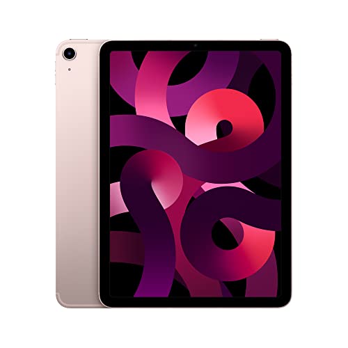 Apple iPad Air (5th Generation): with M1 chip, 10.9-inch Liquid Retina Display, 64GB, Wi-Fi 6 + 5G Cellular, 12MP front/12MP Back Camera, Touch ID, All-Day Battery Life – Pink - WiFi + Cellular - 64GB - Pink - Without AppleCare+