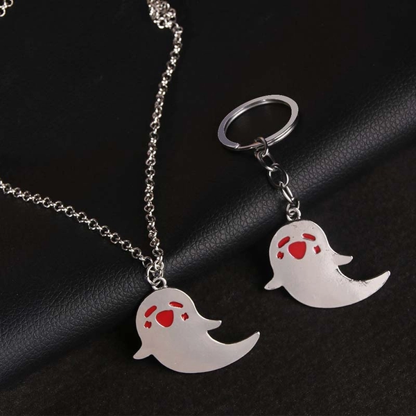 Hu Tao Keychain Necklace Set Genshin Impact Ghost Accessories