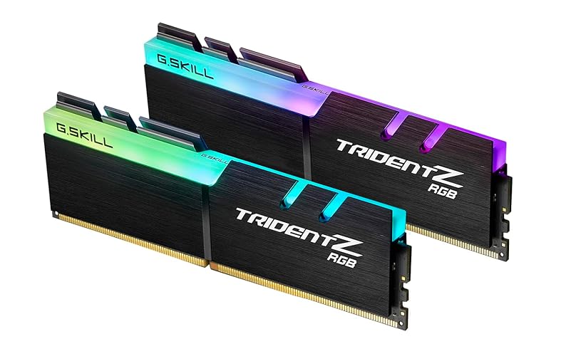 G.SKILL Trident Z RGB Series (Intel XMP) DDR4 RAM 64GB (2x32GB) 3600MT/s CL18-22-22-42 1.35V Desktop Computer Memory UDIMM (F4-3600C18D-64GTZR) - 64GB (2x32GB) - DDR4 3600 - Black