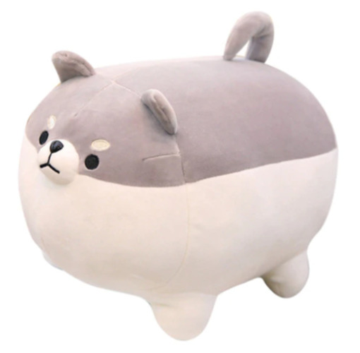 Angry Shiba Plushie (3 COLORS, 2 SIZES) - 20" / 50 cm / Gray