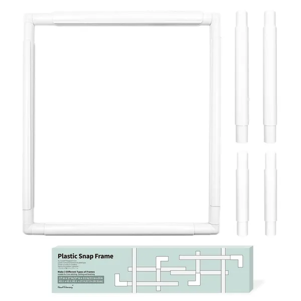 3 in 1 17''x17'',17"x11",11"x8" Universal Clip Frame Set, Square Rectangle Plastic Clip Frame for Embroidery, Quilting, Cross-Stitch, Punch Needle, Silk-Painting-Hand U Journey - 