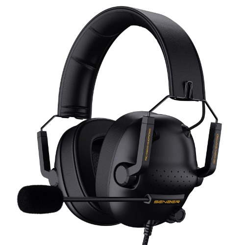 Senzer SG500 Gaming Headset with Noise Cancelling Microphone - Detachable Memory Foam Ear Pads - Portable Foldable Headphones for PC, PS4, PS5, Xbox One, Switch