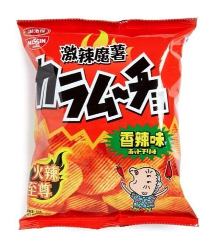 Nissin Hot Chilli Flavour Potato Chips, 55 g, Hot Chilli